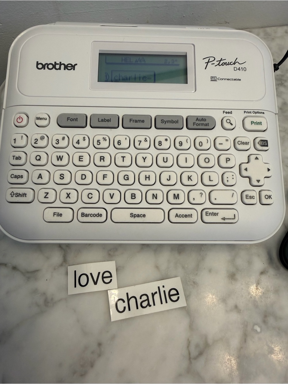 Brother P-touch D410 White Label Maker - White